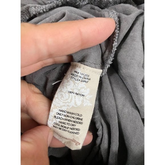 Soft Surroundings Size XS Camilla Gray Jumpsuit Rayon WAIST TIE - Picture 6 of 6